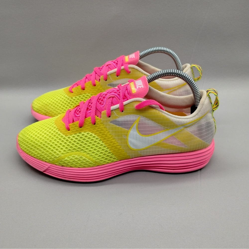 Nike LunarMTRL+ Womens‎ 9.5 Running Shoes Volt Pink Yellow 522346-717